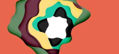 Vektör dekoratif arka plan. Dekorasyon tasarımı için ışık arka planda 3D kağıt soyut dalgalar kesilmiş soyut Web şablonu.