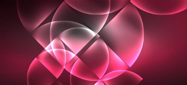 Neon parlayan techno hatları, Hi-Tech futuristik soyut arka plan. Koyu uzayda soyut şekiller ile şablon