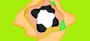 Soyut geometrik desen. 3D kağıt katmanları renkli dalga arka plan kesti. Origami Web arka plan için soyut dalgalar kesti