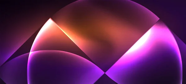 Neon gloeiende techno lijnen, Hi-Tech futuristische abstracte achtergrond. Sjabloon met abstracte vormen in donkere ruimte — Stockvector