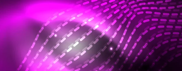 Neon-Vektorwellenlinien abstrakter Hintergrund, futuristisches Techno-Design — Stockvektor