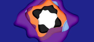 Soyut geometrik desen. 3D kağıt katmanları renkli dalga arka plan kesti. Origami Web arka plan için soyut dalgalar kesti