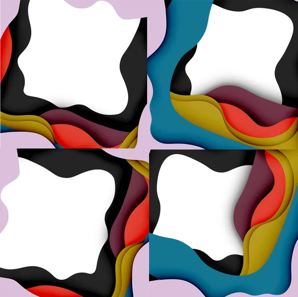 Αφηρημένο κόψιμο αφηρημένων κυμάτων για σχεδίαση ιστού. Χρώμα γεωμετρικό μοτίβο. Διανυσματικό αφηρημένο γεωμετρικό δυναμικό πλαίσιο μοτίβου — Διανυσματικό Αρχείο