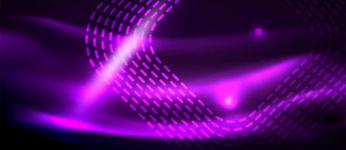 Parlayan parlak neon kareler soyut arka plan, techno modern şablon