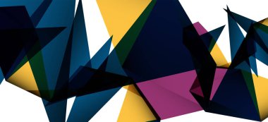 Vintage soyut üçgen mozaik kompozisyon VECTON beyaz arka plan ile şablon. Basit tasarım arka plan. Modern düz tasarım. Güzel vektör deseni.