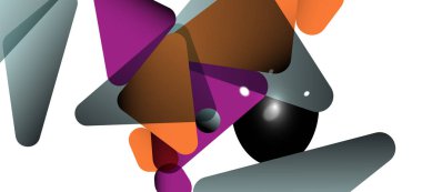 Vintage soyut üçgen mozaik kompozisyon VECTON beyaz arka plan ile şablon. Basit tasarım arka plan. Modern düz tasarım. Güzel vektör deseni.