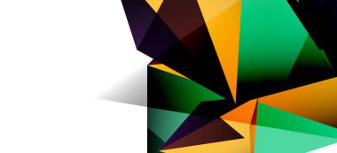 Vintage soyut üçgen mozaik kompozisyon VECTON beyaz arka plan ile şablon. Basit tasarım arka plan. Modern düz tasarım. Güzel vektör deseni.