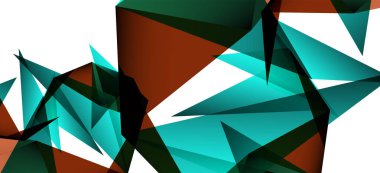 Vintage soyut üçgen mozaik kompozisyon VECTON beyaz arka plan ile şablon. Basit tasarım arka plan. Modern düz tasarım. Güzel vektör deseni.