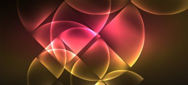 Dinamik çizgiler ve şekiller, cam neon parlayan etkisi. Modern Neon parlaklık geometrik şekiller, herhangi bir amaçla büyük tasarım