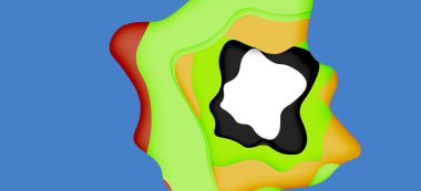 Soyut geometrik desen. 3D kağıt katmanları renkli dalga arka plan kesti. Origami Web arka plan için soyut dalgalar kesti