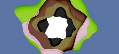 Soyut geometrik desen. 3D kağıt katmanları renkli dalga arka plan kesti. Origami Web arka plan için soyut dalgalar kesti
