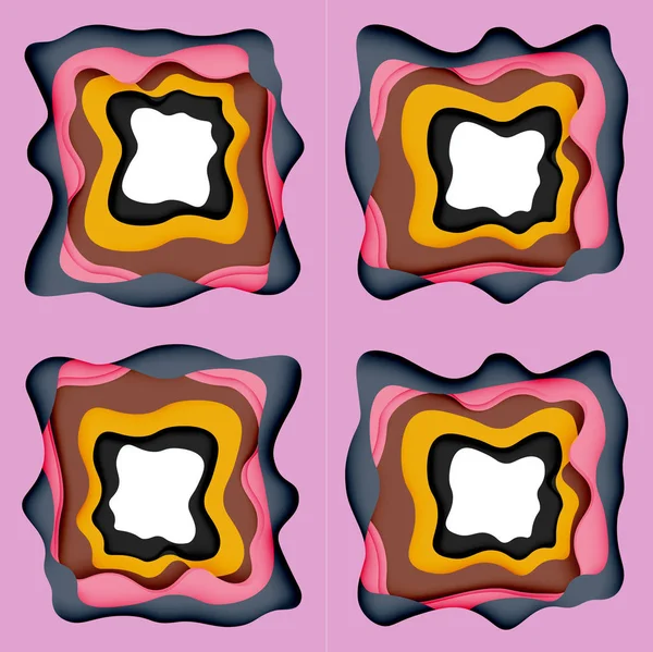 Vektör dekoratif arka plan. Dekorasyon tasarımı için ışık arka planda 3D kağıt soyut dalgalar kesilmiş soyut Web şablonu.