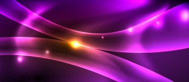 Neon renk dalgası hatları soyut arka plan, sihirli techno futuristik ışık