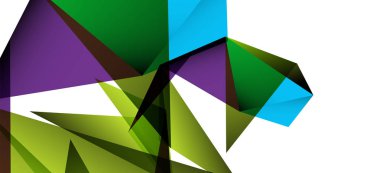 Vintage soyut üçgen mozaik kompozisyon VECTON beyaz arka plan ile şablon. Basit tasarım arka plan. Modern düz tasarım. Güzel vektör deseni.