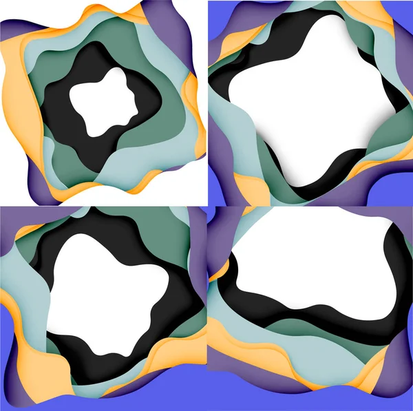 Αφηρημένο γεωμετρικό μοτίβο. 3D χαρτί στρώματα κόψει πολύχρωμο κύμα φόντο. Τα οριγκάμι κόβουν αφηρημένα κύματα για φόντο ιστού — Διανυσματικό Αρχείο