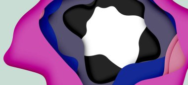 Soyut geometrik desen. 3D kağıt katmanları renkli dalga arka plan kesti. Origami Web arka plan için soyut dalgalar kesti