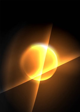 Parlak neon ışık hareket dalgaları ile karanlık alan. Soyut konsept grafik elemanı. Vektör Neon arka plan. Teknoloji arka planı