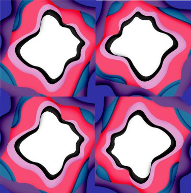 Soyut Web tasarımı için soyut dalgalar kesti. Renk geometrik deseni. Vektör soyut geometrik dinamik desen çerçevesi