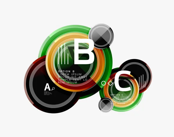 Modello circolare, composizione astratta dei cerchi — Vettoriale Stock