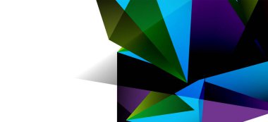 Vintage soyut üçgen mozaik kompozisyon VECTON beyaz arka plan ile şablon. Basit tasarım arka plan. Modern düz tasarım. Güzel vektör deseni.