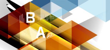 Soyut kavramı üçgen grafik elemanı. Teknoloji arka planı. Afiş, poster şablonu