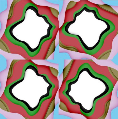 Vektör dekoratif arka plan. Dekorasyon tasarımı için ışık arka planda 3D kağıt soyut dalgalar kesilmiş soyut Web şablonu.