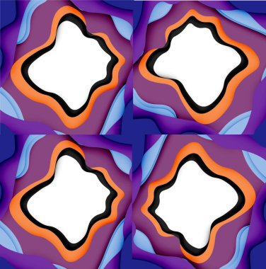 Soyut geometrik desen. 3D kağıt katmanları renkli dalga arka plan kesti. Origami Web arka plan için soyut dalgalar kesti