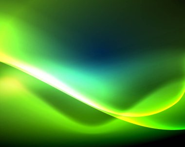 Parlak renk parlak neon soyut dalga şablonu. Soyut parlak ışık. Neon ışık parlayan etkisi. Uzay arka planı. Soyut şekil