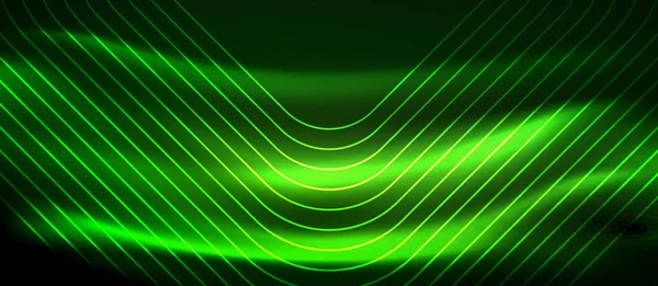 Темний фон з неоновими сяючими елементами, концепція блискучого руху — стоковий вектор