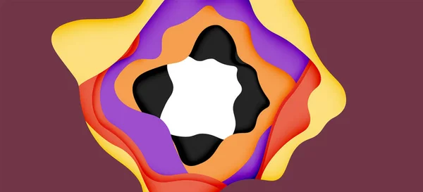 Vector decoratieve achtergrond. Abstracte websjabloon met uitgesneden 3D-papier abstracte golven op lichte achtergrond voor decoratie ontwerp. — Stockvector