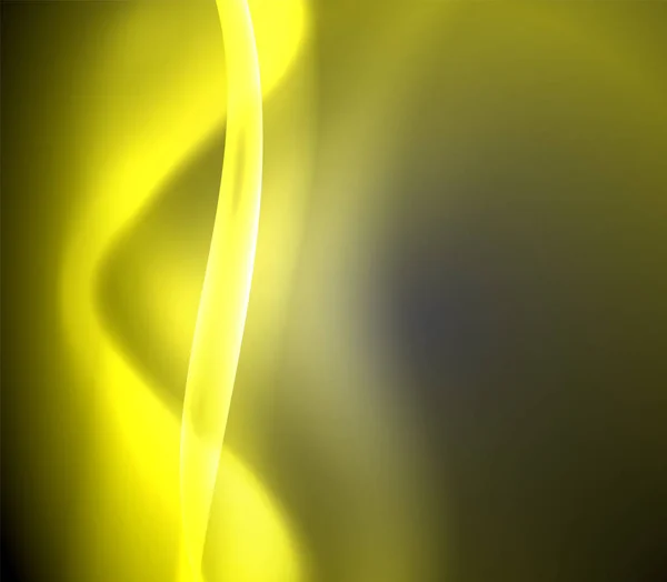 Espacio oscuro con ondas de movimiento de luz de neón brillante. Elemento gráfico conceptual abstracto. Fondo de neón vectorial. Contexto tecnológico — Vector de stock