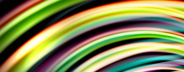 Flüssige Farbe Regenbogen-Stil Welle abstrakten Hintergrund, Techno modernes Design auf schwarz — Stockvektor