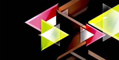 3D üçgen vektör en az arka plan tasarımı, geometrik soyut poster tasarımı