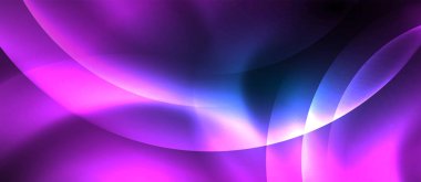 Mavi Neon kabarcıklar ve daireler soyut arka plan, futuristik büyü techno tasarım