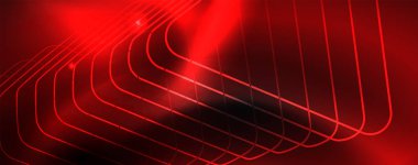 Parlak neon techno şablonu. Neon hatları arka plan, 80s tarzı lazer ışınları