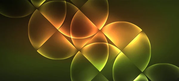 Techno izzó üveg geometriai alakzatok vektor háttér, futurisztikus sötét sablon Neonfény hatások és egyszerű formák — Stock Vector