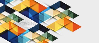 Soyut geometrik arkaplan. Modern çakışan üçgenler. Mesajınız için alışılmadık renk şekilleri. İş ya da teknik sunum, uygulama kapağı şablonu