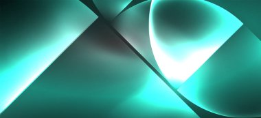 Neon parlayan techno hatları, Hi-Tech futuristik soyut arka plan. Koyu uzayda soyut şekiller ile şablon