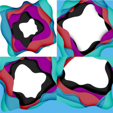 Vektör dekoratif arka plan. Dekorasyon tasarımı için ışık arka planda 3D kağıt soyut dalgalar kesilmiş soyut Web şablonu.