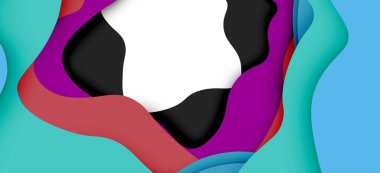 Vektör dekoratif arka plan. Dekorasyon tasarımı için ışık arka planda 3D kağıt soyut dalgalar kesilmiş soyut Web şablonu.