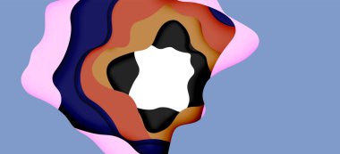 Soyut geometrik desen. 3D kağıt katmanları renkli dalga arka plan kesti. Origami Web arka plan için soyut dalgalar kesti