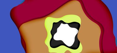 Soyut geometrik desen. 3D kağıt katmanları renkli dalga arka plan kesti. Origami Web arka plan için soyut dalgalar kesti