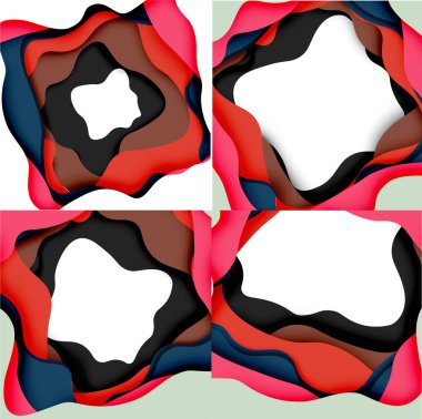 Vektör dekoratif arka plan. Dekorasyon tasarımı için ışık arka planda 3D kağıt soyut dalgalar kesilmiş soyut Web şablonu.