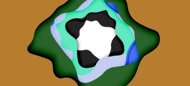 Vektör dekoratif arka plan. Dekorasyon tasarımı için ışık arka planda 3D kağıt soyut dalgalar kesilmiş soyut Web şablonu.