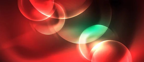 Neon glödande cirklar vektor abstrakt bakgrund — Stock vektor
