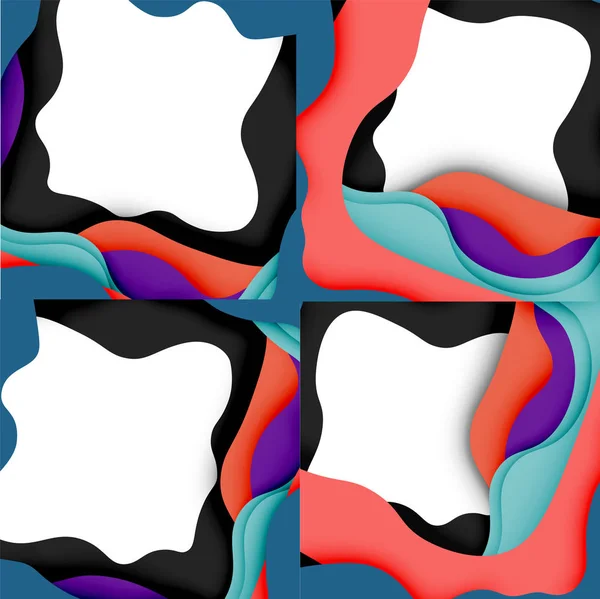 Abstrato recortar ondas abstratas para web design. Padrão geométrico de cor. Quadro de padrão dinâmico geométrico abstrato vetorial —  Vetores de Stock