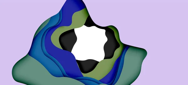 Padrão geométrico abstrato. camadas de papel 3d cortar fundo onda colorida. Origami recortou ondas abstratas para fundo web — Vetor de Stock