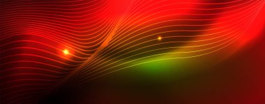 Parlak neon vektör dalga çizgi soyut arka plan, hareket kavramı