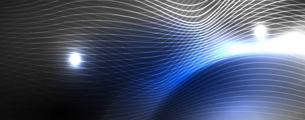 霓虹灯矢量波线抽象背景,神奇的未来科技设计 — 图库矢量图片
