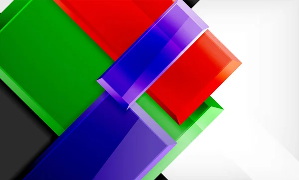 Ljust färgglad fyrkantig form blockerar geometrisk bakgrund — Stock vektor